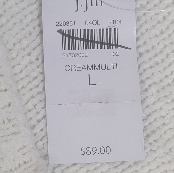 Pure Jill by J.Jill Women's Size Large Cream Multi Color Long Sleeve Sweater - Picture 4 of 12